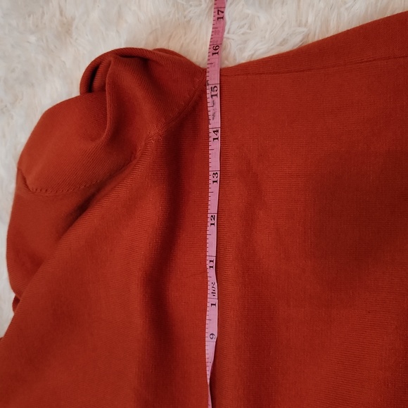 ZESICA  burnt orange open front cardigan - Picture 5 of 7